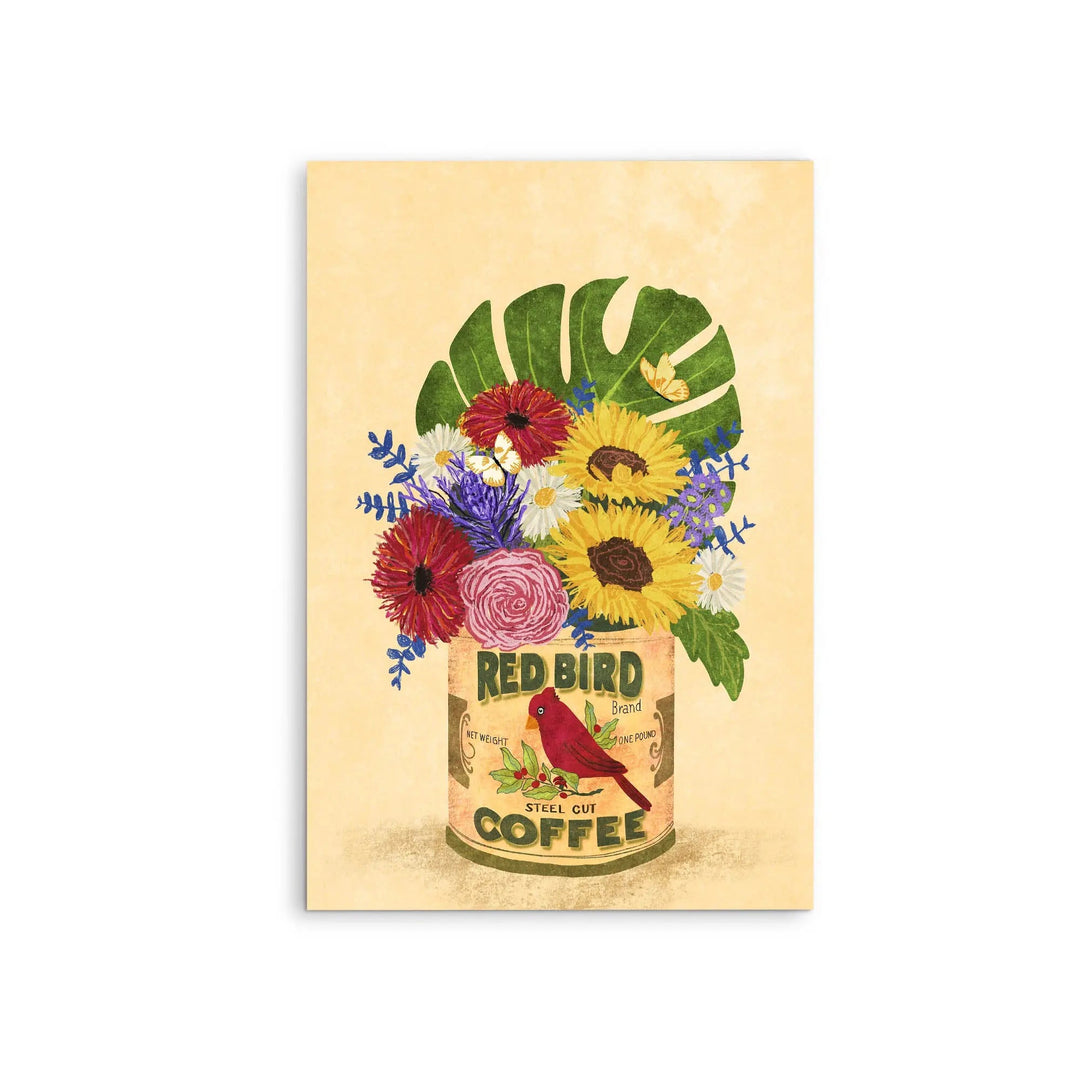 Flowers In a Vintage Coffee Can by Raissa Oltmanns - Stretched Canvas Print or Framed Fine Art Print - Artwork I Heart Wall Art Australia 