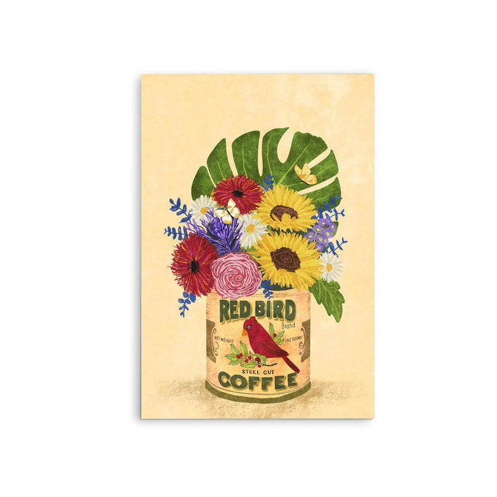 Flowers In a Vintage Coffee Can by Raissa Oltmanns - Stretched Canvas Print or Framed Fine Art Print - Artwork I Heart Wall Art Australia 