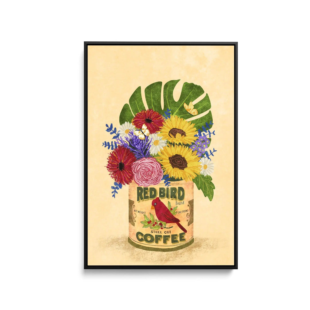 Flowers In a Vintage Coffee Can by Raissa Oltmanns - Stretched Canvas Print or Framed Fine Art Print - Artwork I Heart Wall Art Australia 