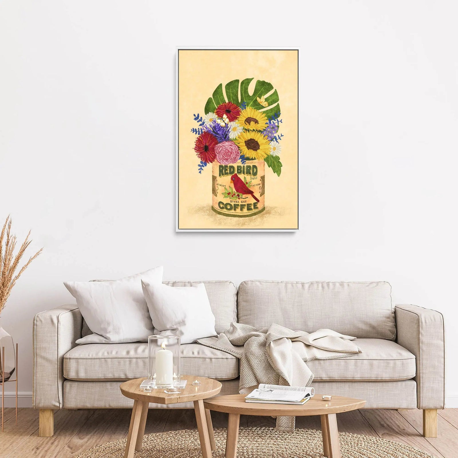 Flowers In a Vintage Coffee Can by Raissa Oltmanns - Stretched Canvas Print or Framed Fine Art Print - Artwork I Heart Wall Art Australia 