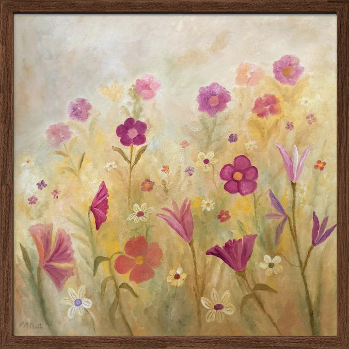 Flowers In the Mist - Square Stretched Canvas, Poster or Fine Art Print I Heart Wall Art