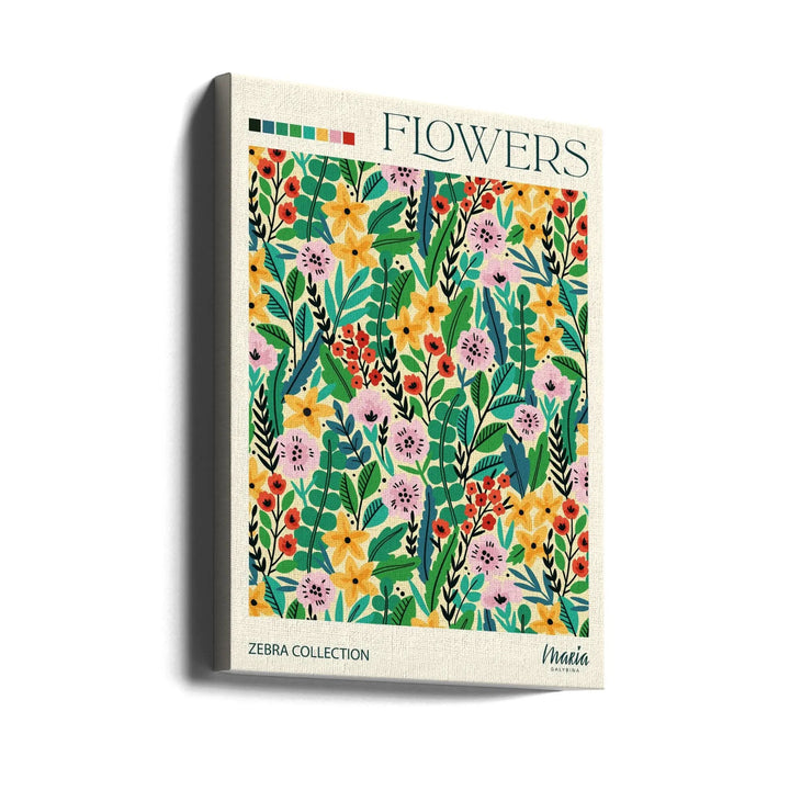 FLOWERS. Zebra Collection - Stretched Canvas, Poster or Fine Art Print I Heart Wall Art