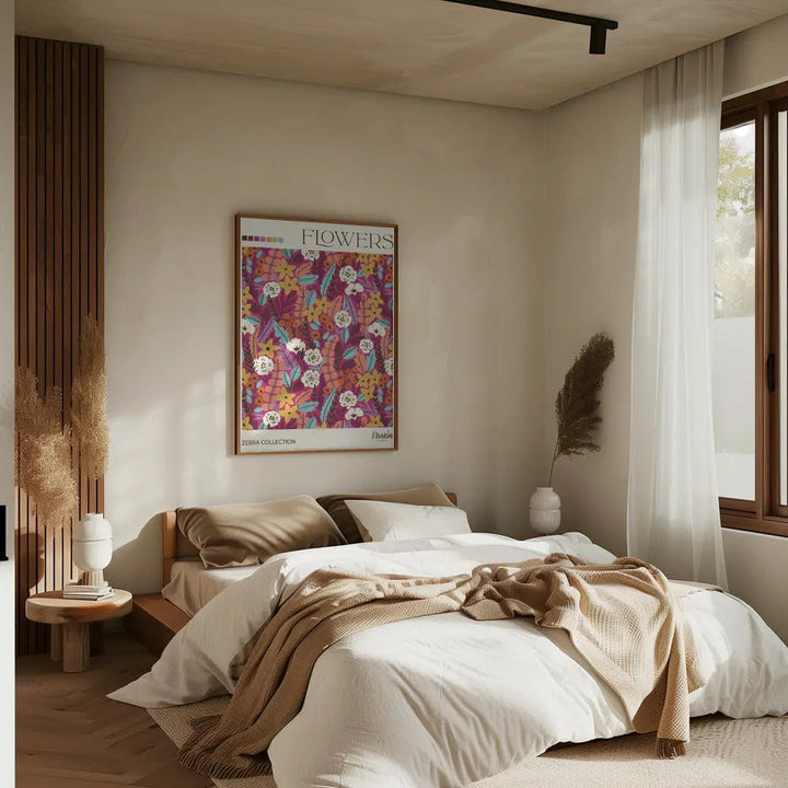FLOWERS. Zebra Collection - Stretched Canvas, Poster or Fine Art Print I Heart Wall Art