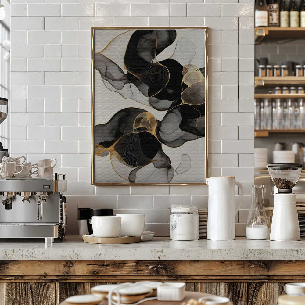 Flowing Black Gold - Stretched Canvas, Poster or Fine Art Print - I Heart Wall Art - Poster Print, Canvas Print or Framed Art Print