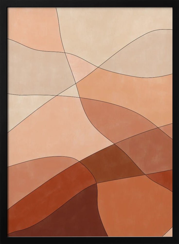 Flowing Lines And Warm Earth Tones - Stretched Canvas, Poster or Fine Art Print - I Heart Wall Art - Poster Print, Canvas Print or Framed Art Print