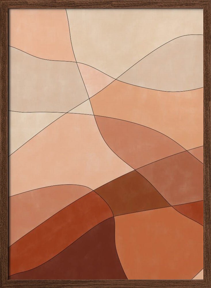 Flowing Lines And Warm Earth Tones - Stretched Canvas, Poster or Fine Art Print - I Heart Wall Art - Poster Print, Canvas Print or Framed Art Print
