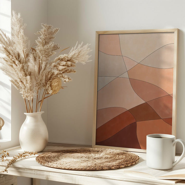Flowing Lines And Warm Earth Tones - Stretched Canvas, Poster or Fine Art Print - I Heart Wall Art - Poster Print, Canvas Print or Framed Art Print