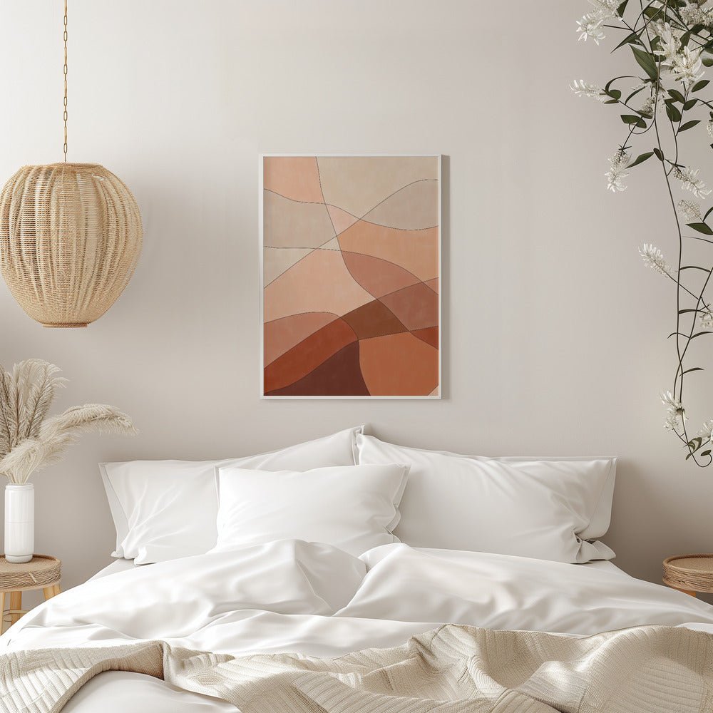 Flowing Lines And Warm Earth Tones - Stretched Canvas, Poster or Fine Art Print - I Heart Wall Art - Poster Print, Canvas Print or Framed Art Print