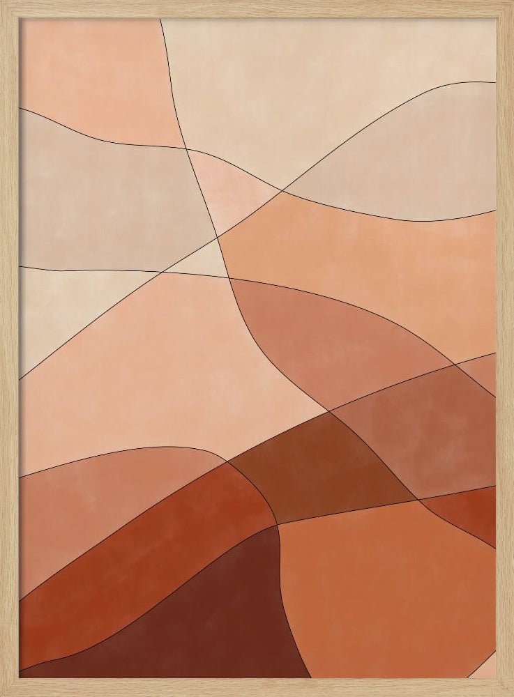 Flowing Lines And Warm Earth Tones - Stretched Canvas, Poster or Fine Art Print - I Heart Wall Art - Poster Print, Canvas Print or Framed Art Print