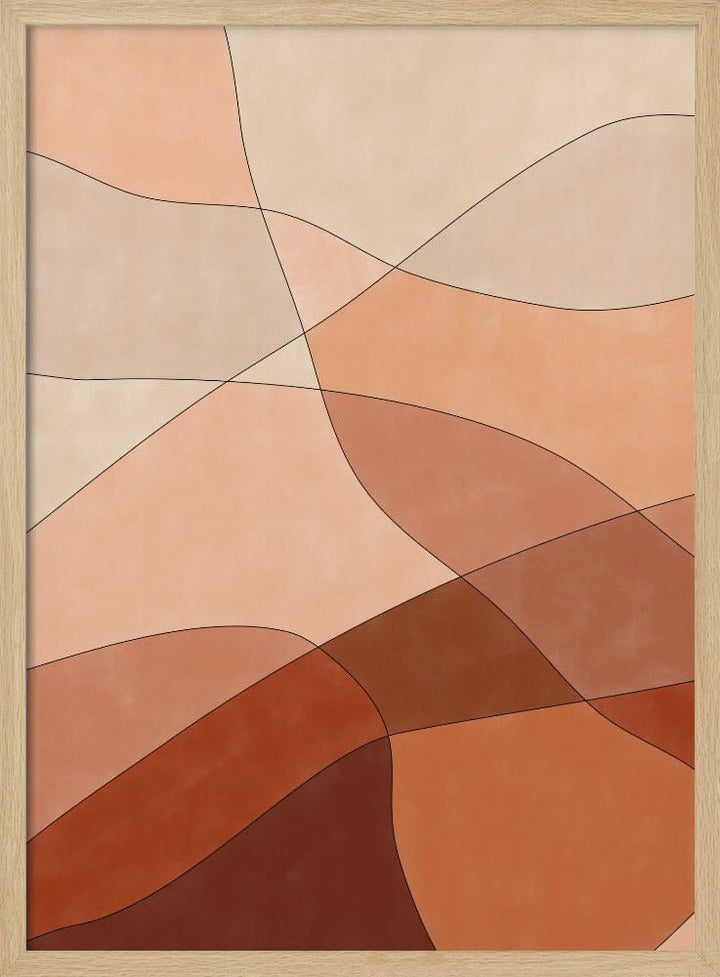 Flowing Lines And Warm Earth Tones - Stretched Canvas, Poster or Fine Art Print - I Heart Wall Art - Poster Print, Canvas Print or Framed Art Print