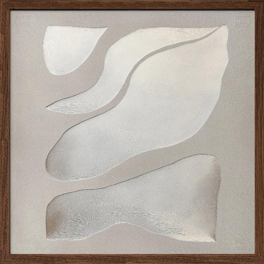 Flowing Shapes in Soft Neutral Tones - Square Stretched Canvas, Poster or Fine Art Print - I Heart Wall Art - Poster Print, Canvas Print or Framed Art Print