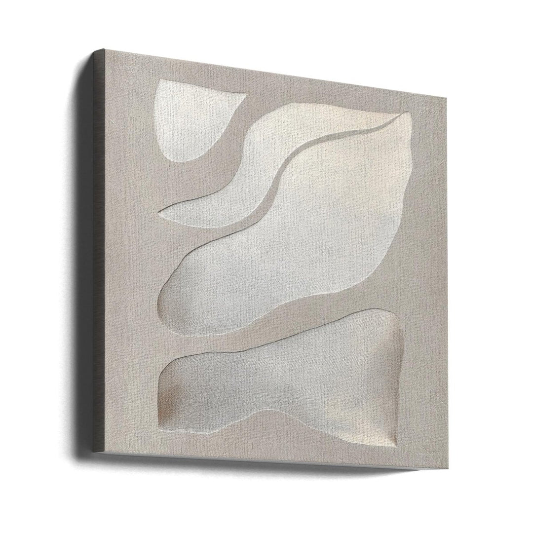Flowing Shapes in Soft Neutral Tones - Square Stretched Canvas, Poster or Fine Art Print - I Heart Wall Art - Poster Print, Canvas Print or Framed Art Print