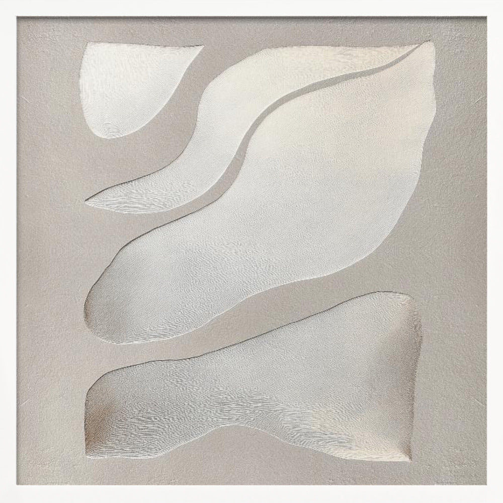 Flowing Shapes in Soft Neutral Tones - Square Stretched Canvas, Poster or Fine Art Print - I Heart Wall Art - Poster Print, Canvas Print or Framed Art Print