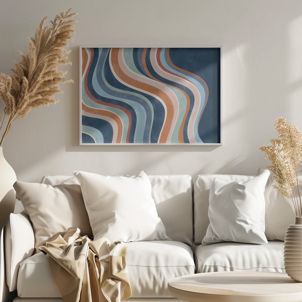 Flowing Stripes - Stretched Canvas, Poster or Fine Art Print - I Heart Wall Art - Poster Print, Canvas Print or Framed Art Print