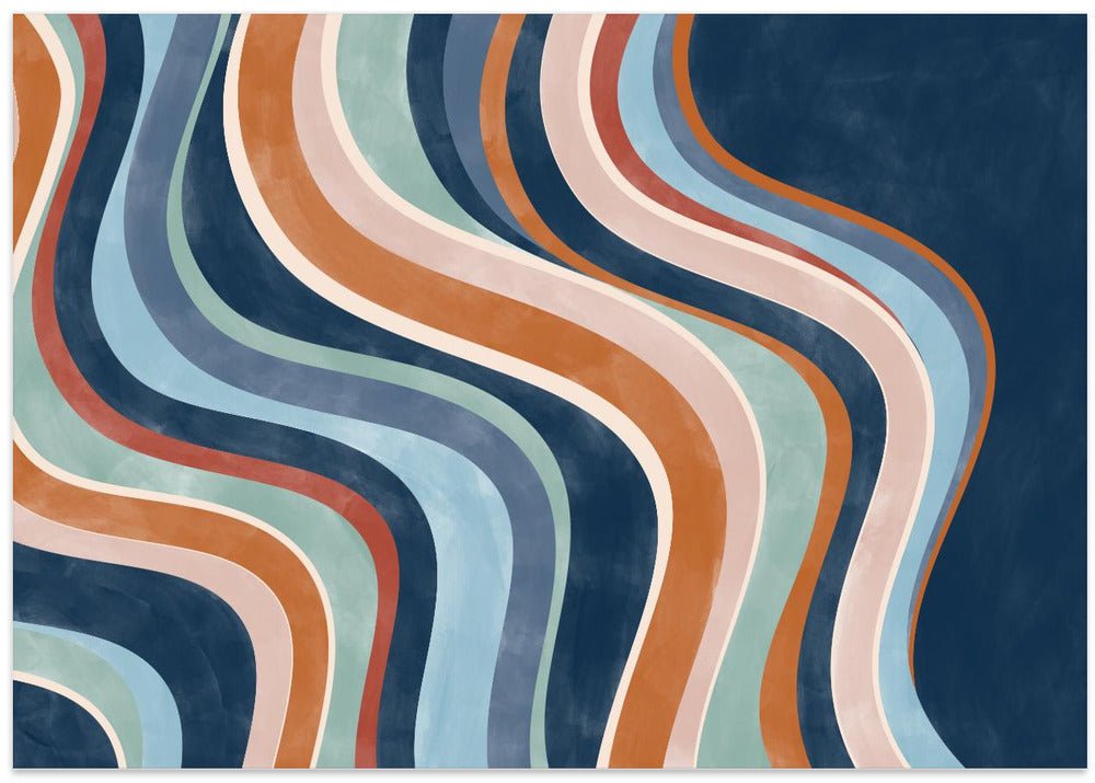 Flowing Stripes - Stretched Canvas, Poster or Fine Art Print - I Heart Wall Art - Poster Print, Canvas Print or Framed Art Print
