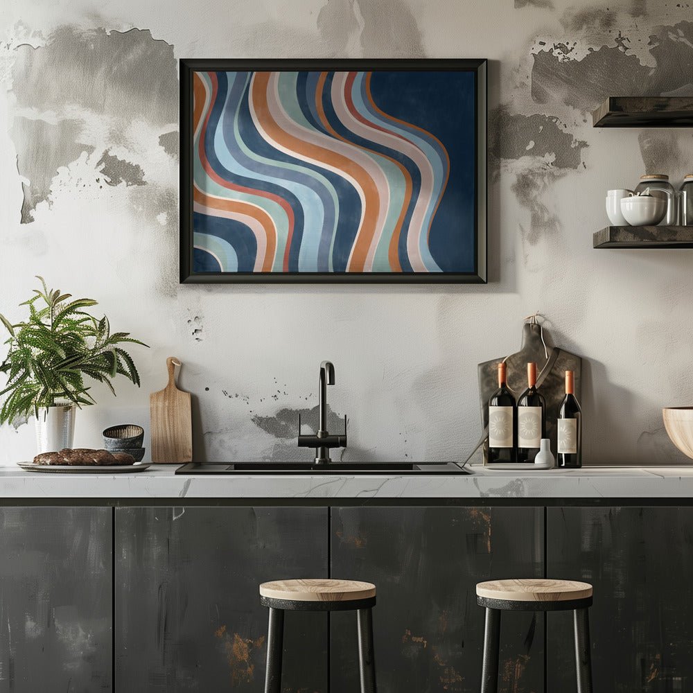 Flowing Stripes - Stretched Canvas, Poster or Fine Art Print - I Heart Wall Art - Poster Print, Canvas Print or Framed Art Print