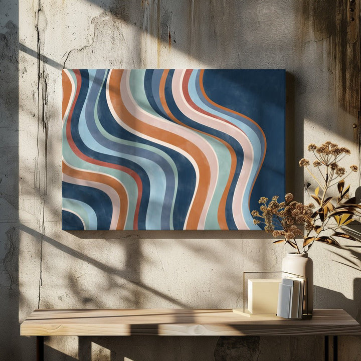 Flowing Stripes - Stretched Canvas, Poster or Fine Art Print - I Heart Wall Art - Poster Print, Canvas Print or Framed Art Print