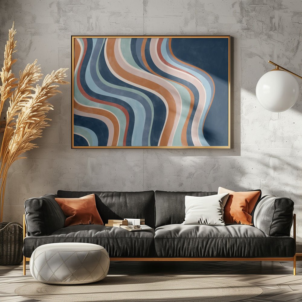 Flowing Stripes - Stretched Canvas, Poster or Fine Art Print - I Heart Wall Art - Poster Print, Canvas Print or Framed Art Print