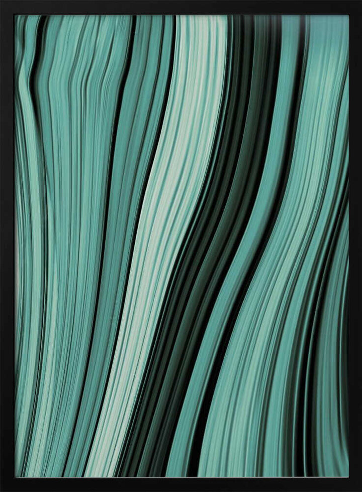 Flowing Teal Waves - Stretched Canvas, Poster or Fine Art Print - I Heart Wall Art - Poster Print, Canvas Print or Framed Art Print
