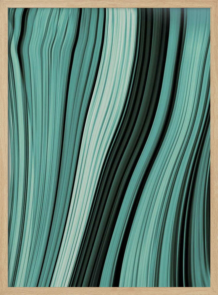 Flowing Teal Waves - Stretched Canvas, Poster or Fine Art Print - I Heart Wall Art - Poster Print, Canvas Print or Framed Art Print