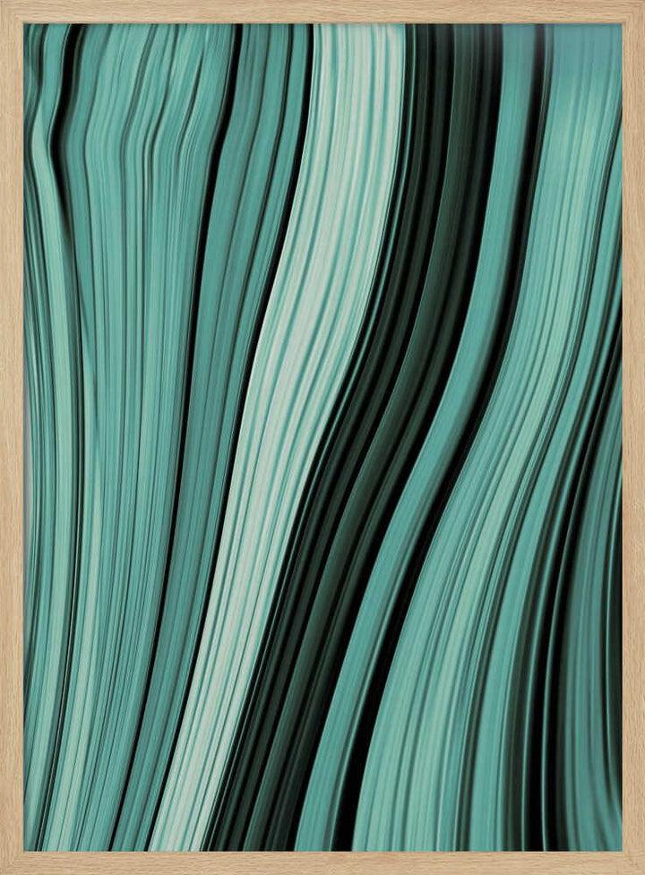 Flowing Teal Waves - Stretched Canvas, Poster or Fine Art Print - I Heart Wall Art - Poster Print, Canvas Print or Framed Art Print