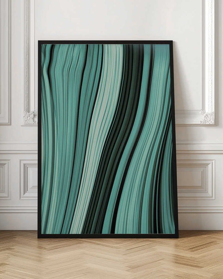 Flowing Teal Waves - Stretched Canvas, Poster or Fine Art Print - I Heart Wall Art - Poster Print, Canvas Print or Framed Art Print