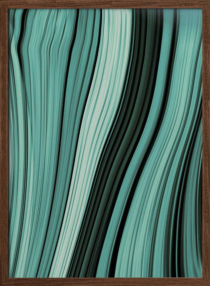 Flowing Teal Waves - Stretched Canvas, Poster or Fine Art Print - I Heart Wall Art - Poster Print, Canvas Print or Framed Art Print