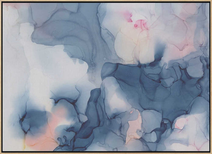 Fluid Blue Pink Ink - Stretched Canvas, Poster or Fine Art Print - I Heart Wall Art - Poster Print, Canvas Print or Framed Art Print