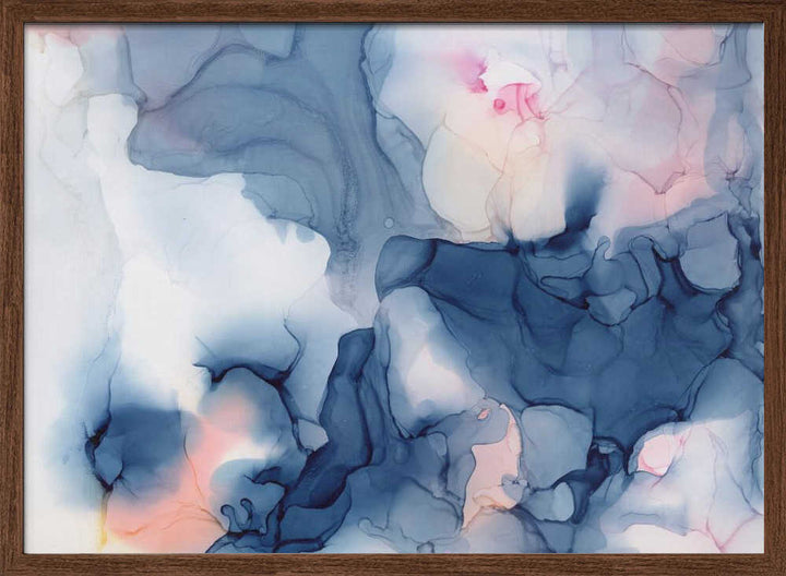 Fluid Blue Pink Ink - Stretched Canvas, Poster or Fine Art Print - I Heart Wall Art - Poster Print, Canvas Print or Framed Art Print