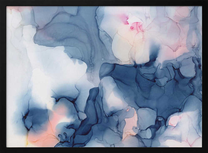 Fluid Blue Pink Ink - Stretched Canvas, Poster or Fine Art Print - I Heart Wall Art - Poster Print, Canvas Print or Framed Art Print