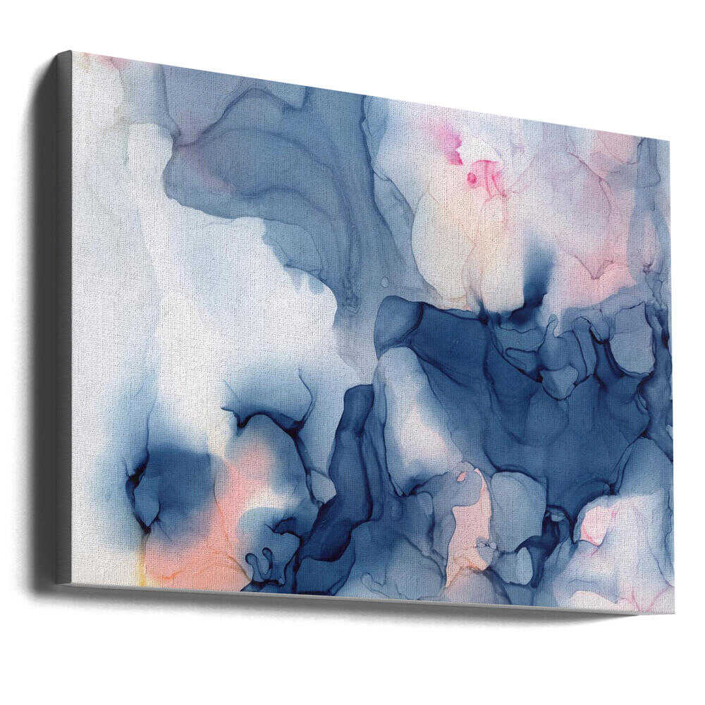Fluid Blue Pink Ink - Stretched Canvas, Poster or Fine Art Print - I Heart Wall Art - Poster Print, Canvas Print or Framed Art Print