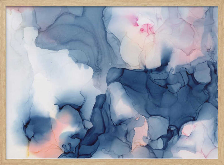 Fluid Blue Pink Ink - Stretched Canvas, Poster or Fine Art Print - I Heart Wall Art - Poster Print, Canvas Print or Framed Art Print