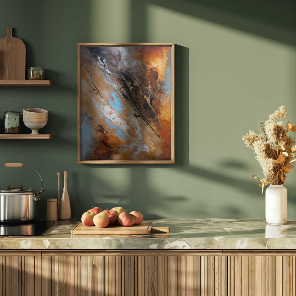 Fluid Earth Gold - Stretched Canvas, Poster or Fine Art Print - I Heart Wall Art - Poster Print, Canvas Print or Framed Art Print
