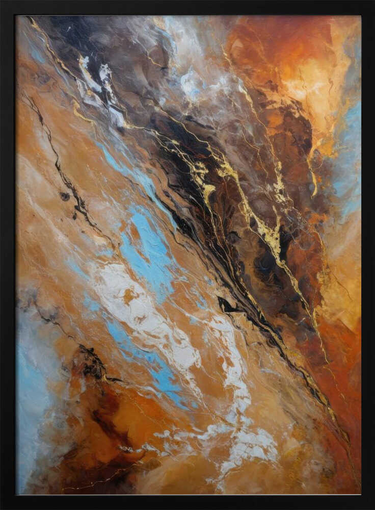 Fluid Earth Gold - Stretched Canvas, Poster or Fine Art Print - I Heart Wall Art - Poster Print, Canvas Print or Framed Art Print