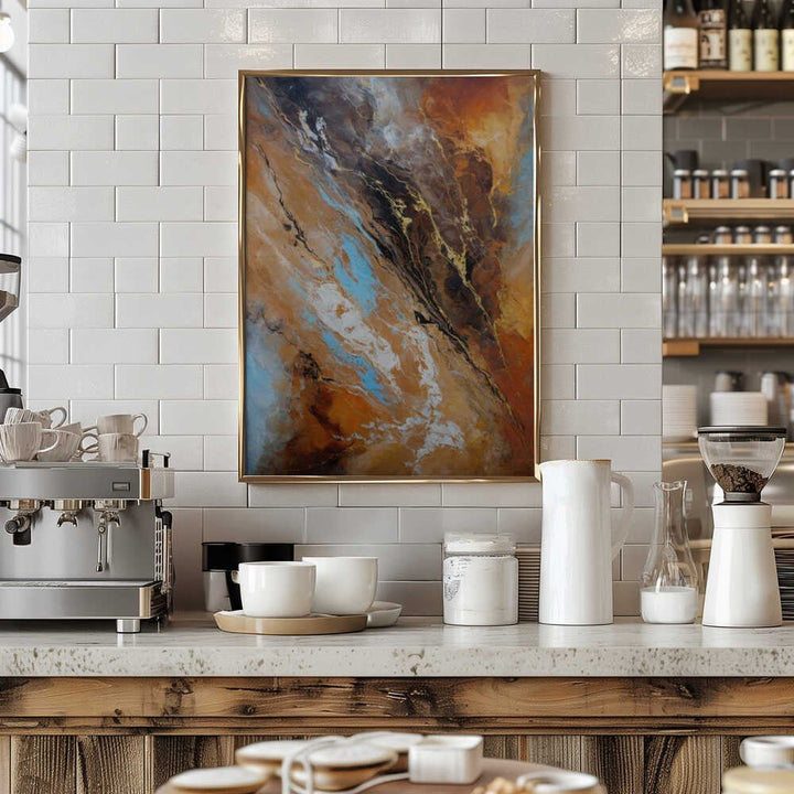 Fluid Earth Gold - Stretched Canvas, Poster or Fine Art Print - I Heart Wall Art - Poster Print, Canvas Print or Framed Art Print