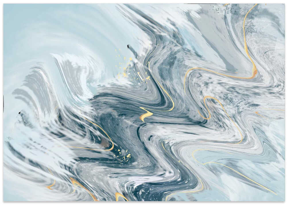 Fluid Gold Marble Swirl - Stretched Canvas, Poster or Fine Art Print - I Heart Wall Art - Poster Print, Canvas Print or Framed Art Print