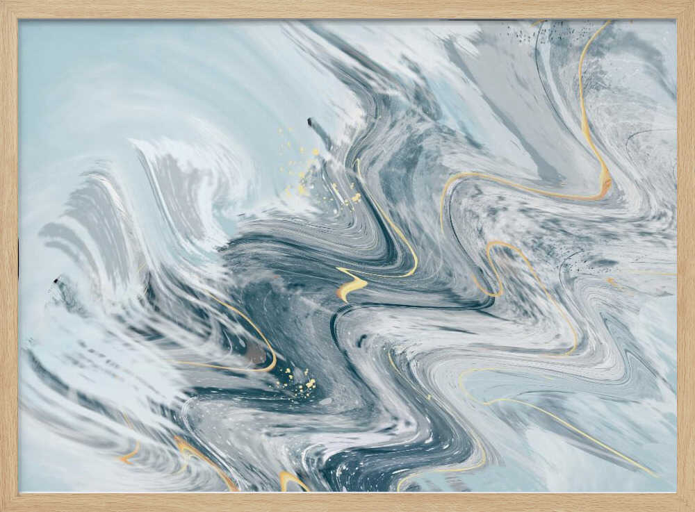 Fluid Gold Marble Swirl - Stretched Canvas, Poster or Fine Art Print - I Heart Wall Art - Poster Print, Canvas Print or Framed Art Print