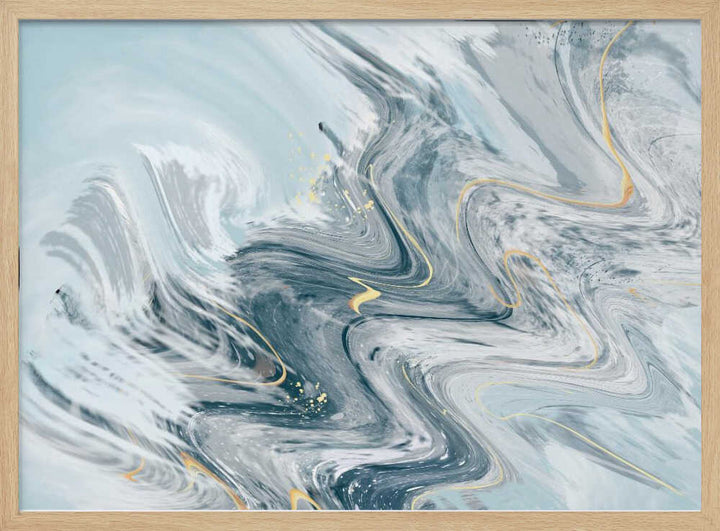 Fluid Gold Marble Swirl - Stretched Canvas, Poster or Fine Art Print - I Heart Wall Art - Poster Print, Canvas Print or Framed Art Print