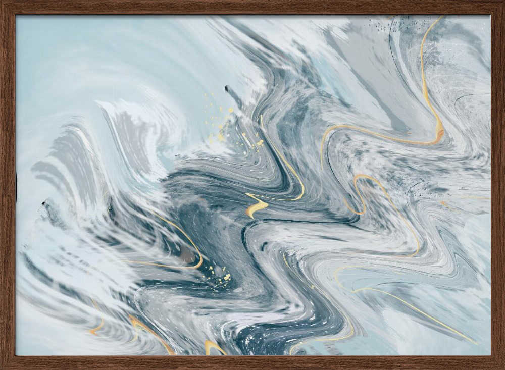 Fluid Gold Marble Swirl - Stretched Canvas, Poster or Fine Art Print - I Heart Wall Art - Poster Print, Canvas Print or Framed Art Print