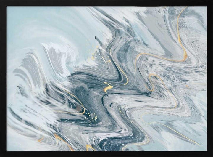 Fluid Gold Marble Swirl - Stretched Canvas, Poster or Fine Art Print - I Heart Wall Art - Poster Print, Canvas Print or Framed Art Print