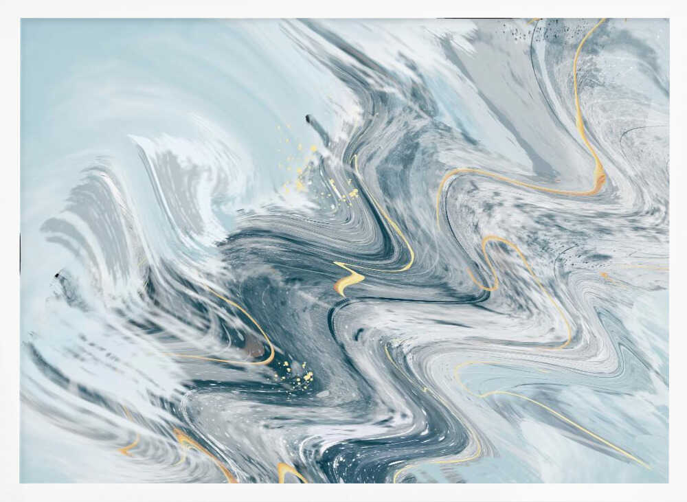 Fluid Gold Marble Swirl - Stretched Canvas, Poster or Fine Art Print - I Heart Wall Art - Poster Print, Canvas Print or Framed Art Print