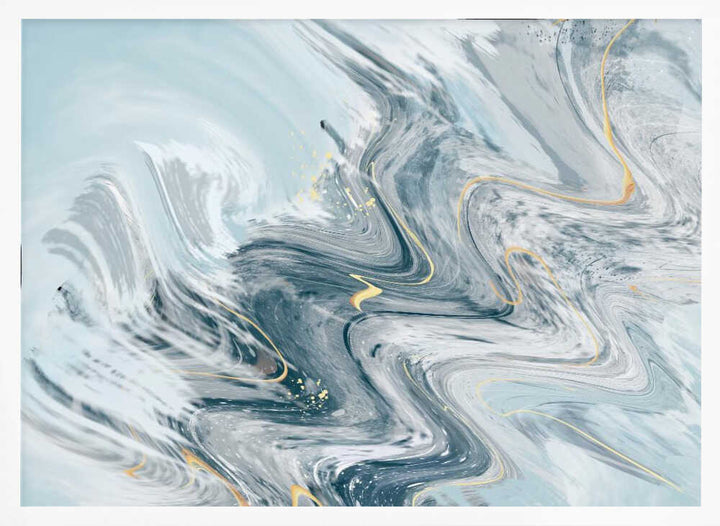 Fluid Gold Marble Swirl - Stretched Canvas, Poster or Fine Art Print - I Heart Wall Art - Poster Print, Canvas Print or Framed Art Print