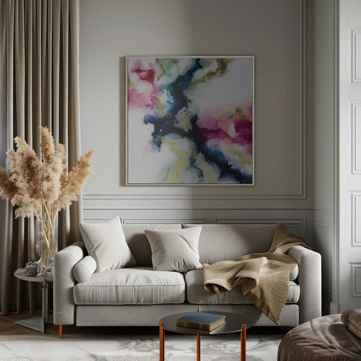 Fluid Golden Colors - Square Stretched Canvas, Poster or Fine Art Print - I Heart Wall Art - Poster Print, Canvas Print or Framed Art Print