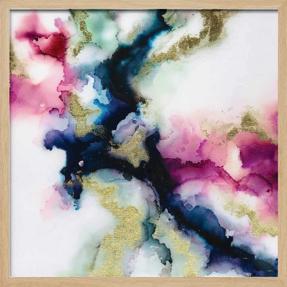 Fluid Golden Colors - Square Stretched Canvas, Poster or Fine Art Print - I Heart Wall Art - Poster Print, Canvas Print or Framed Art Print