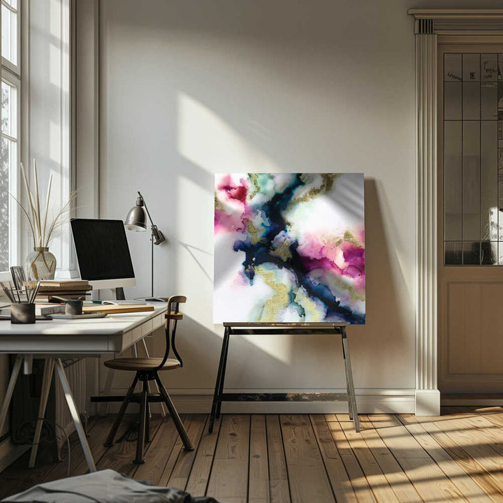Fluid Golden Colors - Square Stretched Canvas, Poster or Fine Art Print - I Heart Wall Art - Poster Print, Canvas Print or Framed Art Print