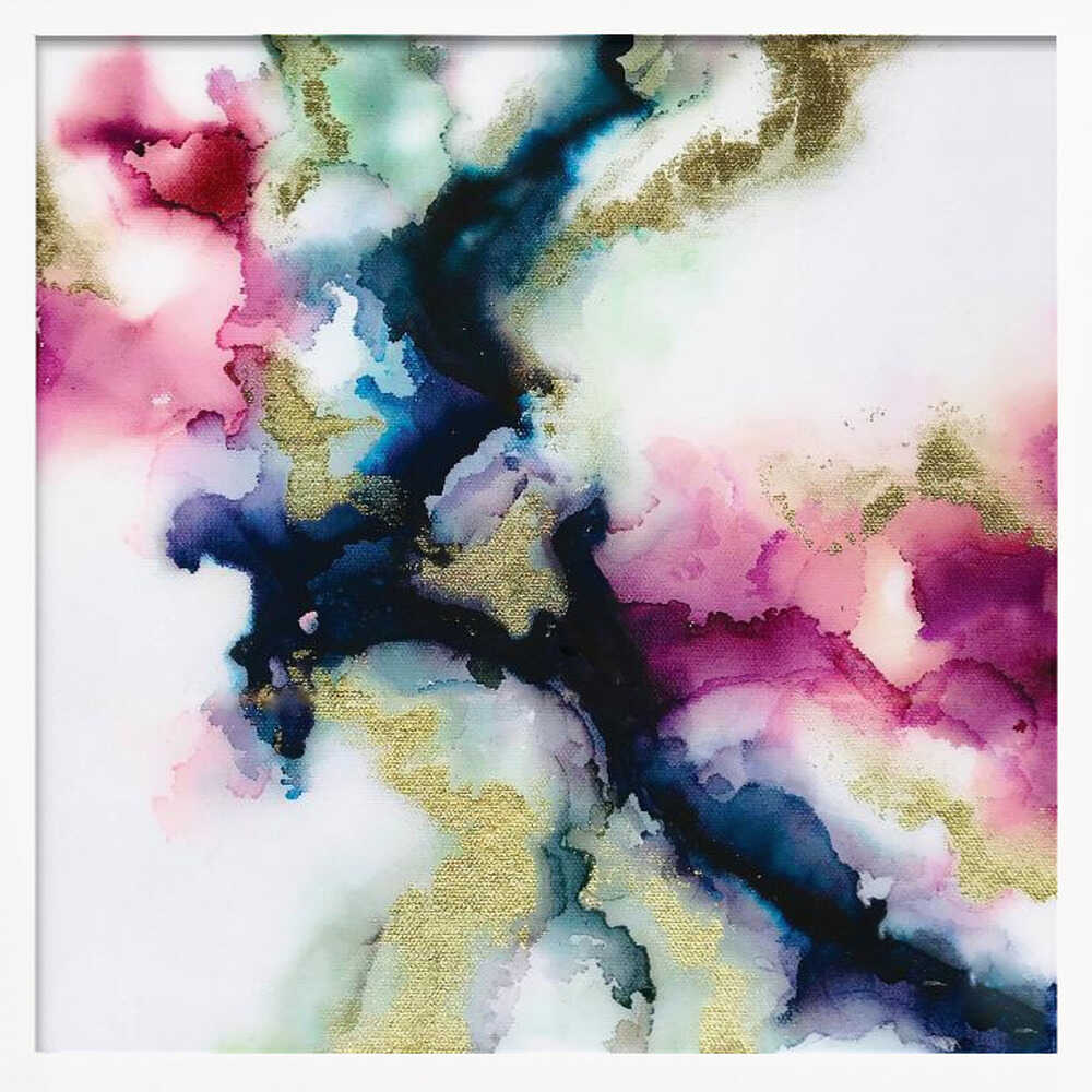 Fluid Golden Colors - Square Stretched Canvas, Poster or Fine Art Print - I Heart Wall Art - Poster Print, Canvas Print or Framed Art Print
