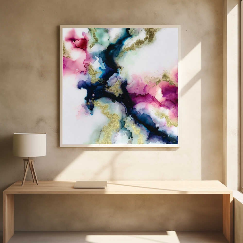 Fluid Golden Colors - Square Stretched Canvas, Poster or Fine Art Print - I Heart Wall Art - Poster Print, Canvas Print or Framed Art Print
