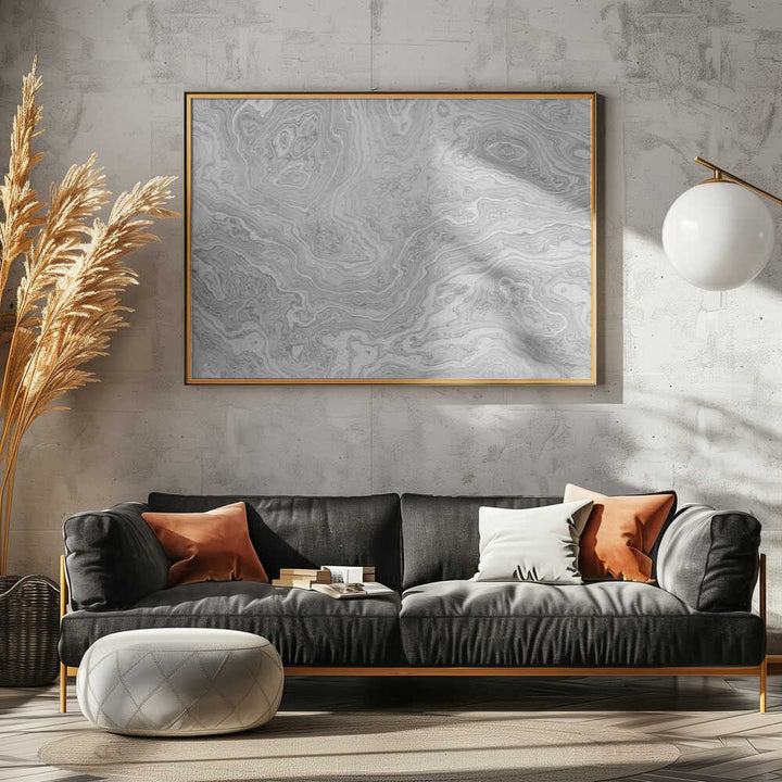 Fluid Grey Marble - Stretched Canvas, Poster or Fine Art Print - I Heart Wall Art - Poster Print, Canvas Print or Framed Art Print