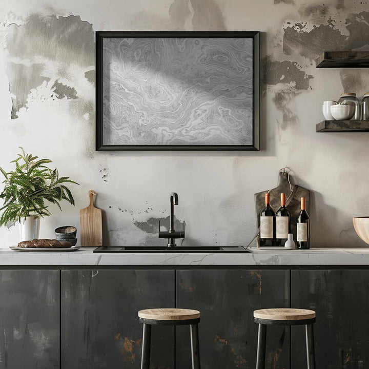 Fluid Grey Marble - Stretched Canvas, Poster or Fine Art Print - I Heart Wall Art - Poster Print, Canvas Print or Framed Art Print