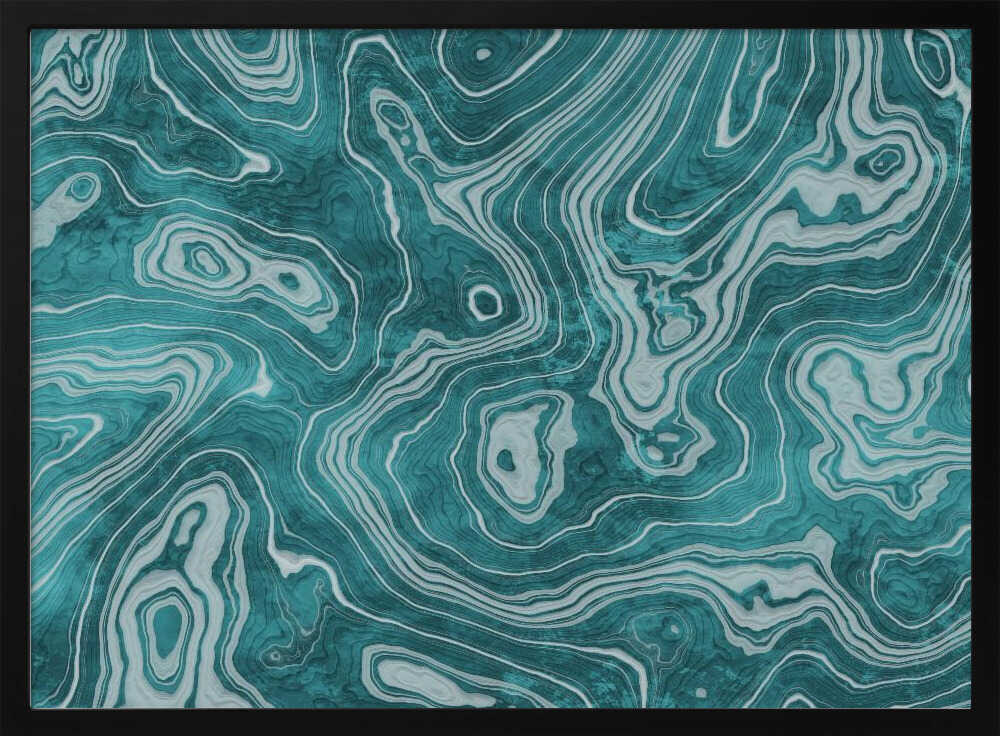 Fluid Turquoise Pattern - Stretched Canvas, Poster or Fine Art Print - I Heart Wall Art - Poster Print, Canvas Print or Framed Art Print